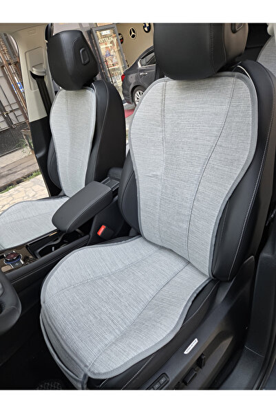 FEYZA OTO Gray Color Linen Pocket & Sweat-Proof Auto Seat Cushion Set (Front ...