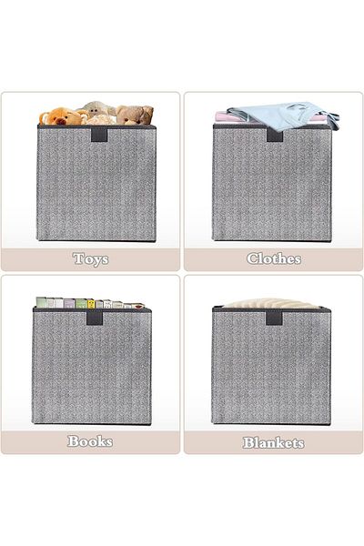 Saharaz Foldable wardrobe storage box, non-woven, portable and durable, suitable for storing clothes, gray