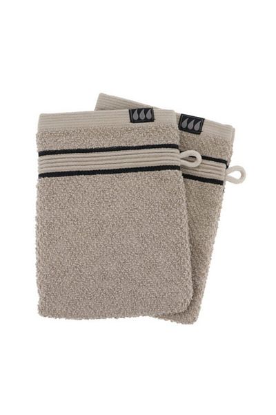Tendance 2-Piece Premium Cotton Bath Glove Set Twine and Black 15 x 21cm
