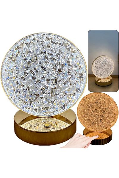 Generic Creative Round Table Lamp – 3D Printed LED Touch Night Light for Bedroom, Desk & Ambient Décor