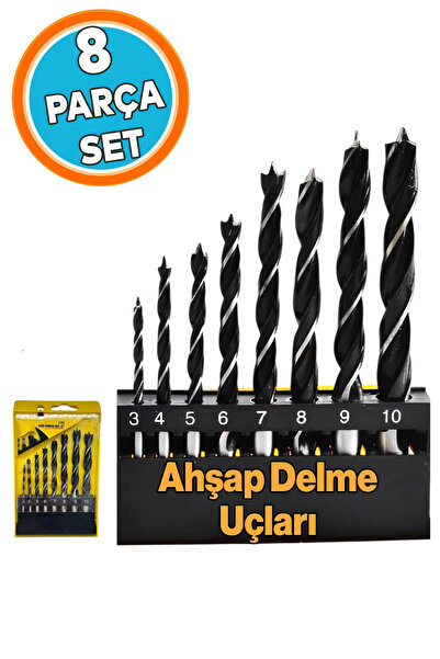 NZB Ahşap Delme Matkap Ucu Set 8 'li Paket Ağaç Sunta Kartonpiyer Delme 3 4 5...