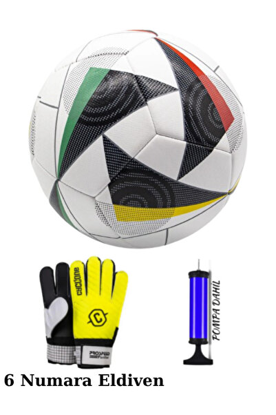 Janissary 6 Numara Eldiven Euro 2024 Avrupa Kupası Tasarımlı Futbol Topu Diki...