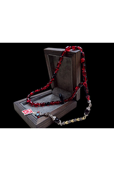 İnan Tesbih سبحة من الكبسولة المقطوعة من Rodaj مطلية بشراشيب من العنبر