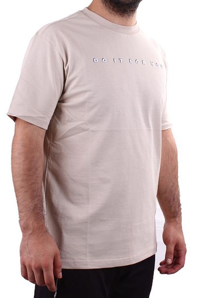 Twister Jeans 2323 Beige Casual Cotton Printed Crew Neck Men's T-Shirt