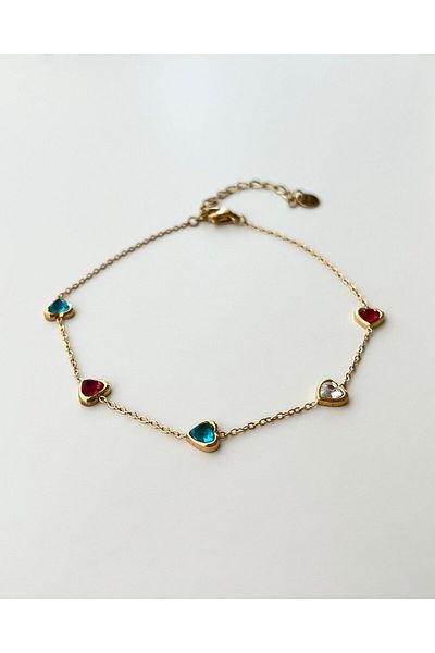 eyla collection Heart Stainless Steel Anklet – Gold Color, Water Resistant