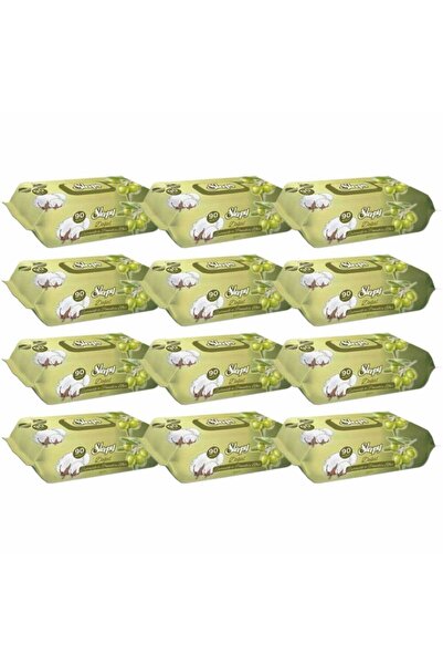 Sleepy Zeytinyağlı 90 Yaprak 12'li Paket Islak Mendil