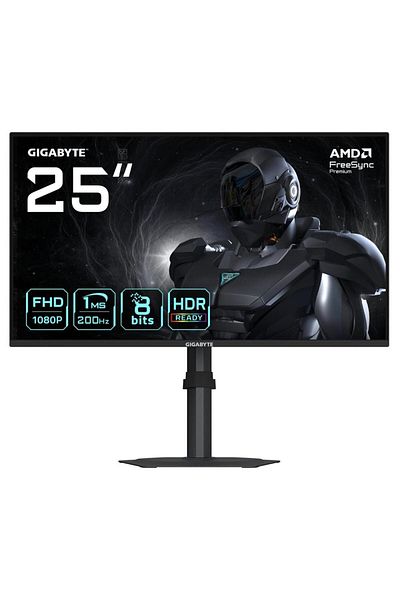 Gigabyte GIGABYTE 24.5" Gaming Monitor, Full HD, IPS LED, 1ms, 200Hz, HDMI, DisplayPort, Black