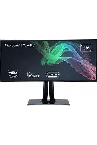 ViewSonic Monitor LED IPS curbat ViewSonic de 37,5", WQHD+, FreeSync, HDMI/DP, negru