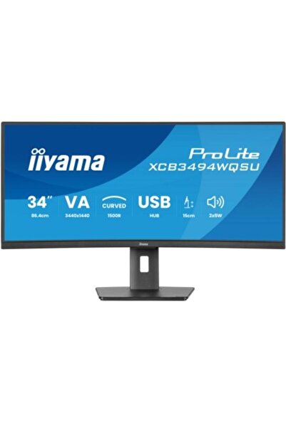 IIYAMA Dell 34" Curved WQHD IPS LED Monitor, 120Hz, 0.4ms, HDMI/DP, Black