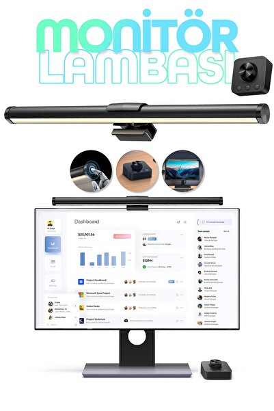 Telvesse Monitör Işığı Uzaktan Kumandalı Dokunmatik Işık ve Renk Kademesi Aya...