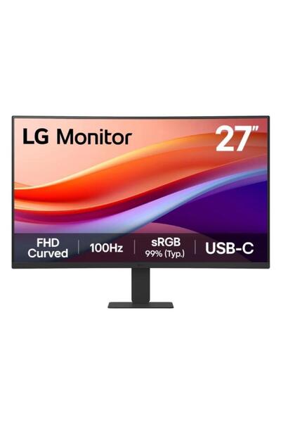 LG Monitor curbat LED VA de 27", Full HD, 100Hz, HDMI, 5ms, negru