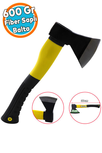 Genel Markalar Fiber Saplı Balta 600 GR 1 Adet Keskin Sağlam Kamp Baltası Odun Ağaç Kesme Kesim Ayırma