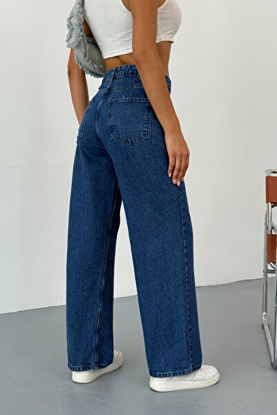 alanora Сині джинси з високою талією і широкими штанинами