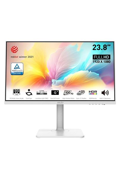 MSI Monitor LED IPS MSI Modern de 23,8", Full HD, 100Hz, 1ms, HDMI, Pivot, Alb