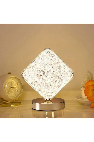 Generic Creative Square Table Lamp – 3D Printed LED Touch Night Light for Bedroom, Desk & Home Décor