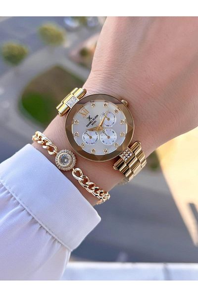 Daniel Klein Steel Cord 30 Mt Water Resistant Women Wrist Watch+Bracelet Byn.10728.M2