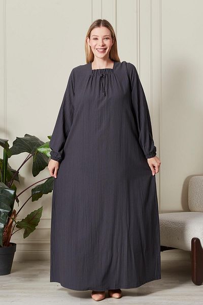 Ferace Women's Plus Size Seersucker Fabric Square Neck Dress