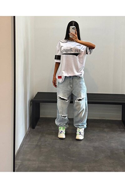 Gun-The Los Angeles Unisex Oversize Tişört Kollar Fileli Model