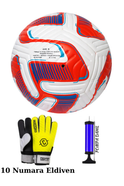 Janissary 10 Numara Eldiven Kırmızı Extra Akademi Tasarımlı Futbol Topu Dikiş...