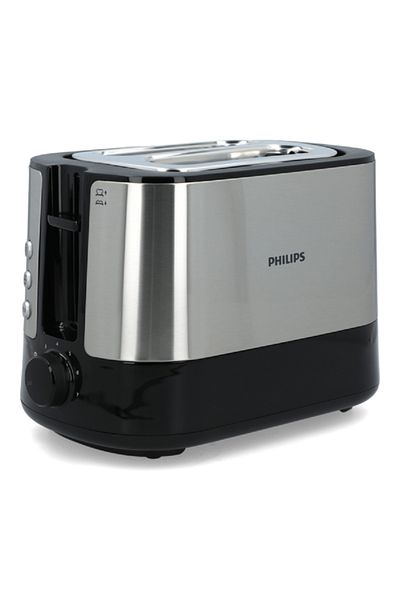 Philips Viva Collection 1000W 2-Slice Toaster Silver and Black