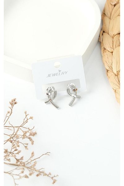 Jack Ferrero Silver Steel Women's Earrings