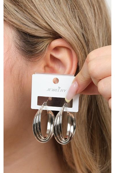 Jack Ferrero Silver Steel Women's Earrings