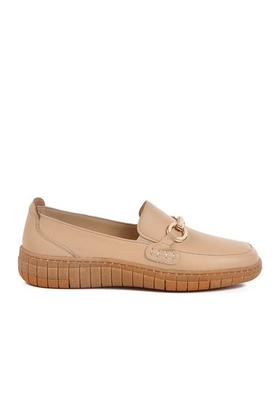 Voyager Beige Genuine Leather Anatomical Women's Casual Shoes Z078 Z