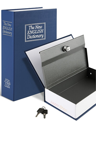 Lazım Shop Kitap Şeklinde Anahtarlı Gizli Kasa Kumbara Hırsız Kilitli