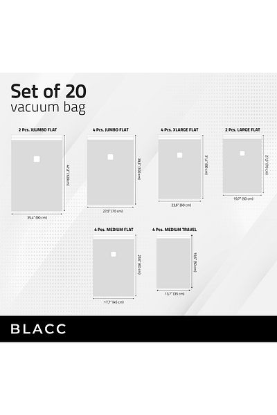 Magic Saver Bag Blacc Set of 20 Vacuum Bags