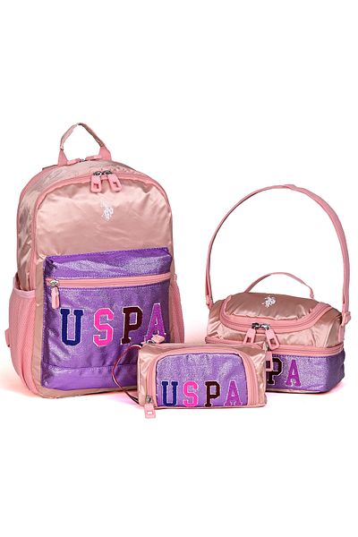 U.S. Polo Assn. Πόλο Ασν. Σετ 3 σχολικές τσάντες plcan24270– Σακίδιο πλάτης, κουτί γεύματος και θήκη για στυλό