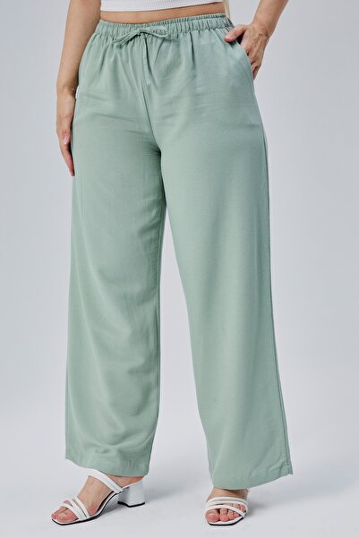 Symirna Linen Viscose Loose Fit Women's Trousers