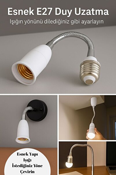 Kelepir Fırsatlar 360 Derece Esnek Bükülebilir Plastik Uzatma E27 Duy