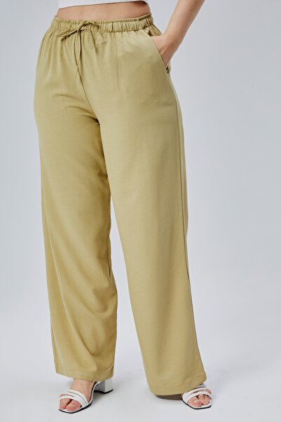 Symirna Linen Viscose Loose Fit Women's Trousers