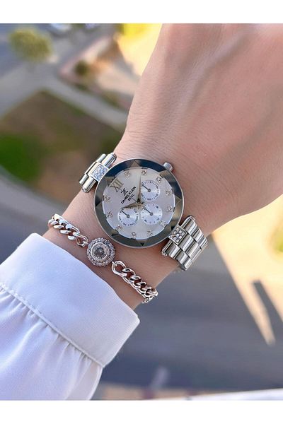 Daniel Klein Steel Cord 30 Mt Water Resistant Women Wrist Watch+Bracelet Byn.10728.M1