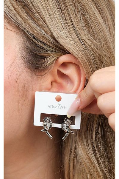 Jack Ferrero Silver Steel Women's Earrings