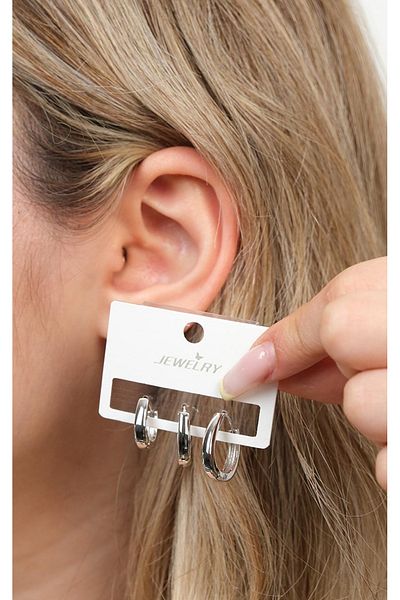 Jack Ferrero Silver Steel Women's Earrings