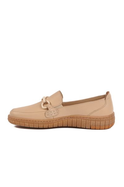 Voyager Beige Genuine Leather Anatomical Women's Casual Shoes Z078 Z