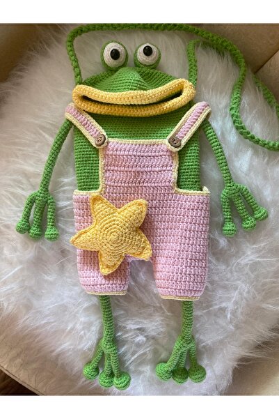 MinikbirDükkan Amigurumi Kurbağa Çocuk Çantası
