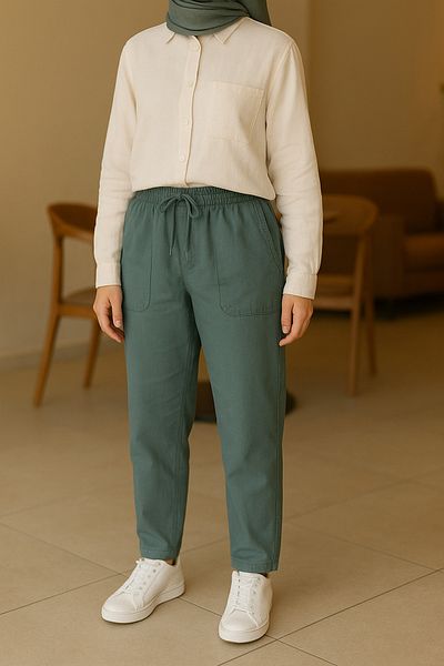 a02teks Linen Relaxed Cut Pants