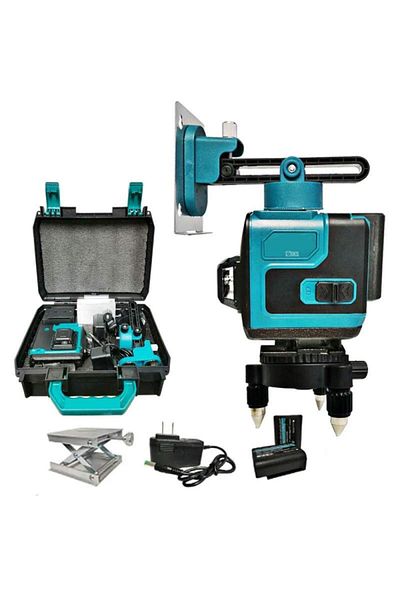 SIKS 4D Laser Level, Self-Leveling, 16 Lines, 4x360º, IP-54, 25m, Remote Control, Case, Black/Blue