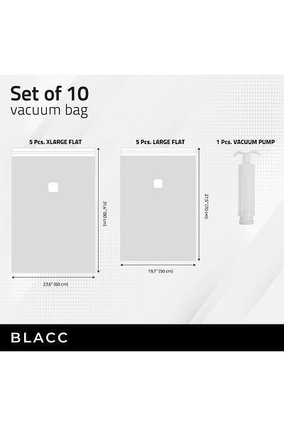 Magic Saver Bag Blacc 10-Piece Vacuum Bag Set with Pump Gift