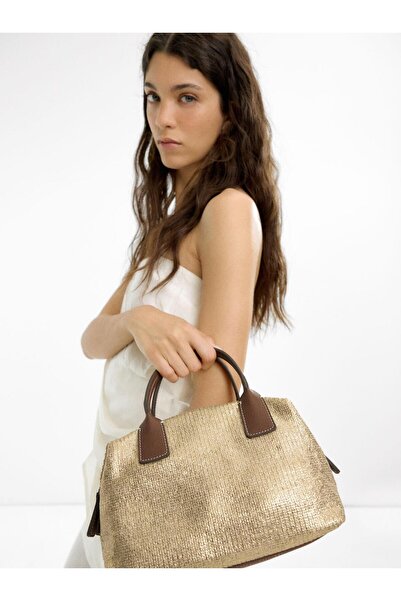 PARFOIS Hasır Efektli Çapraz Askılı Tote Çanta M