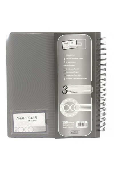 Roco University Notebook – 22.5 x 26.5 cm, 3 Subjects, 300 Pages, Single Ruled for Academic Use