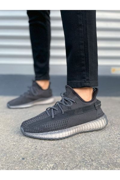 Zerenyus Jy305 Pulse Lace-Up Knitwear Unisex Casual Sports Shoes - Black White