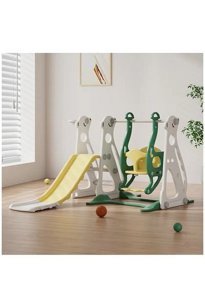 FULLJOY 3*1 Polar Bear Slide with Swing and Basketball FJY-29