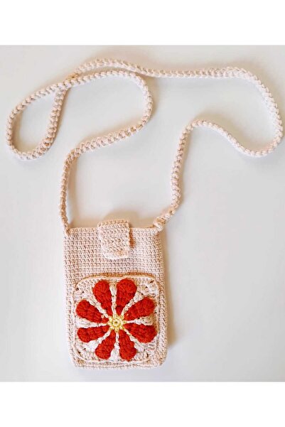 Stor El örgüsü telefon çantası