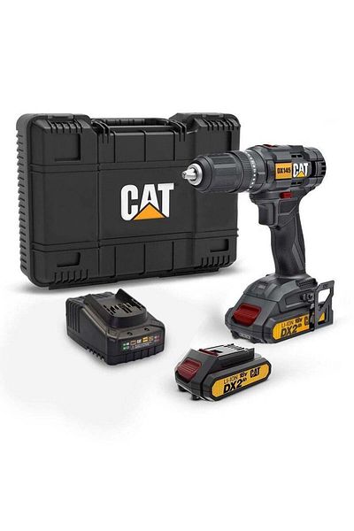 Caterpillar CAT DX145.1 18V 13mm Drill With 2 X 2.Ah Lithium-Ion Batteries + Charger In Kitbox For M