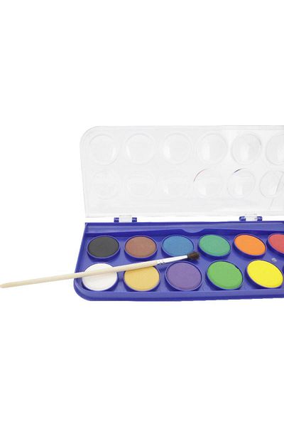 Roco Rectangle Cake Box Watercolor Set – 12 Assorted Colors for Painting and Art Projects