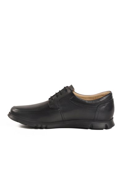 AYAKMOD Black Genuine Leather Large Size Men's Casual Shoes 667 m