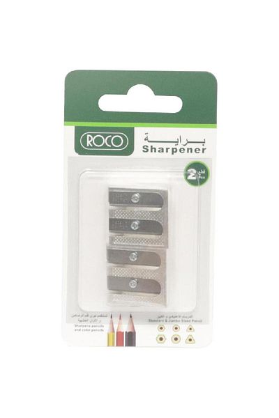 Roco Pocket Sharpener – 2 Holes, Silver Design for Standard and Jumbo Pencils